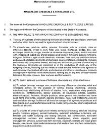 *under section 125 of the corporations act 2001 (cth), a company can choose to include an objects clause in its constitution. Mangalore Chemicals