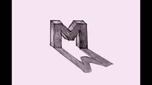 How to draw letter m. Very Easy Kids Drawing 3d Letter M How To Draw Letter M Youtube