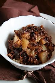 Pear Chocolate Pudding Close Up Crumble Poire Chocolat Crumble Poires Poire Au Chocolat