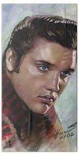 Elvis King of Rock and Roll Beach Towel by Viola El