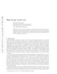 Cosmic rays can flip bits in computer memory, but usually there are much more likely sources of error. Pdf High Energy Cosmic Rays