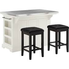 A barstool for your kitchen island can come in handy in a multitude of ways. Crosley Kf30063wh Bk Julia Kitchen Island 2 Counter Stools Set In White Black Stainless Steel
