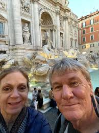 From KC in Florence yesterday & Rome today Beautiful weather! A bit cooler  in the shade & cooler in Florence. Just at the Trevi Fountain enjoying  Gelato!