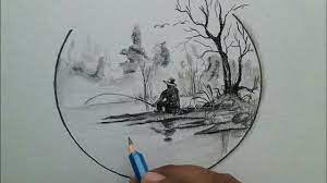 What is a draw landscape? How To Draw Beautiful Scenery Drawing Of Nature Pencil Youtube