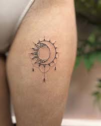 Just like the tattoo above, this one sports a rose motif along the want a really small and minimalist crescent moon tattoo? 60 Best Sun And Moon Tattoo Ideas And Designs For 2021