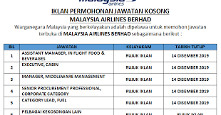 Temuduga terbuka malaysia airlines oktober 2017. Permohonan Pelbagai Jawatan Kosong Di Malaysia Airlines Berhad Disember 2019