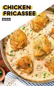 Chicken Fricassee Has The Dreamiest Sauce Recipe Chicken Fricassee Chicken Fricasse Recipe Seared Salmon Recipes