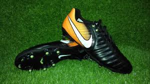 Nike Tiempo Legend Vii Fg K Leather Soccer Cleats Black Yellow White Chuteiras