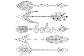 Printable heart and arrow coloring page. Bohemian Arrows Set Hope And Love Pre Designed Illustrator Graphics Creative Market
