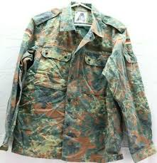German Flecktarn Camo Shirt Jacket W Zipper Size 95 W