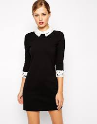 Ted Baker Ted Baker Dress With Lace Collar At Asos Lace White Dress Black Dress White Collar Tall Women Fashion