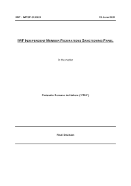 Coronavirusul se pune in calea organizarii unui campionat romania, out de la olimpiada din cauza dopajului! Https Ita Sport Uploads 2021 06 2021 06 15 Iwf Imfsp 01 2021 Final Decision Pdf