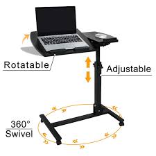 Amazon Com Super Deal Angle Height Adjustable Rolling Table Desk Laptop Notebook Stand Tiltable Tabletop Desk Sofa Bed Side Ta Table Desk Desk Rolling Table