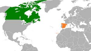 The image shows spain location on world map with surrounding countries in europe. Canada Spain Relations Wikipedia