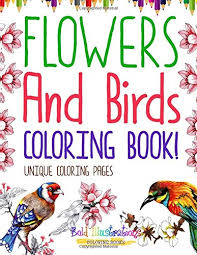 Pin on coloring pages ford kids. Flowers And Birds Coloring Book Unique Coloring Pages Illustrations Bold 9781641938075 Amazon Com Books