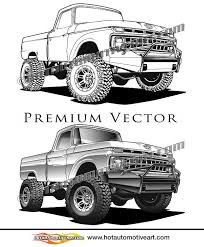 Color in this picture of an pickup truck and others with our library of online coloring pages. 1065 Ford Lifted 4x4 Pickup Truck Vector Clip Art Ford Truck Pickup Trucks Truck Coloring Pages