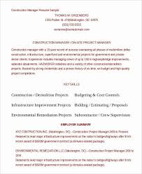 Resume Template For Construction Best Of 10 Construction Resume Example Pdf Doc In 2020 Project Manager Resume Resume Examples Manager Resume