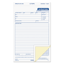 Tops Job Work Order Forms 3 Part Carbonless 5 1 2 X 9 1 8 Inches 50 Sets Per Pack 3868 Amazon Co Uk Office Products