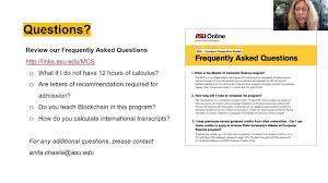 Simultaneously, it provides training and 63,000 students, and a teaching staff of 2,800 professionals. Asu S Online Master Of Computer Science Admissions Webinar Youtube