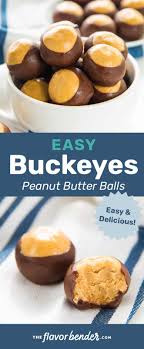 This Easy Buckeyes Recipe Is A Fun Treat For Both Kids And Adults You Can Also Completely Cover In 2020 Interesting Food Recipes Buckeyes Recipe Easy Cooking Recipes