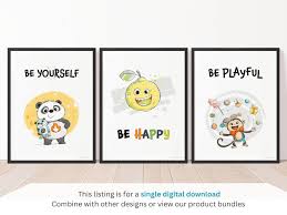 Be Playful Digital Wall Art for Kid, Printable Monkey Illustrations,  Colorful Juggling Inspirational Circus for Child Instant Download