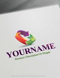 Online Free Logo Maker 3d Colorful Arrows Logo Logo Design Free Templates Online Logo Design Logo Design Free
