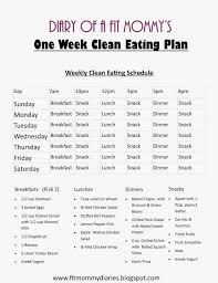 Diary Of A Fit Mommys One Week Clean Eating Plan Healthy