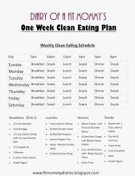 diary of a fit mommys one week clean eating plan healthy