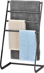 So cool bathroom towel racks free standing that will blow your mind. Amazon Com Mygift 32 Inch Freestanding Metal Towel Rack 4 Tier Laundry Drying Stand Black Home Kitchen