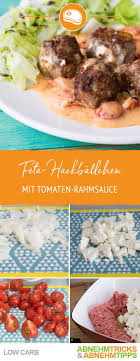 Low Carb Feta Hackballchen Mit Kostlicher Tomaten Rahmsauce Rezept Rahmsauce Rezept Rahmsauce Essen Ideen