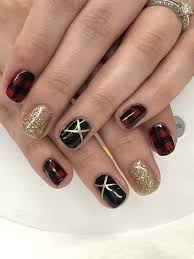 Red, black and gold nail paint ideas for girls. Red And Black Christmas Gel Nails Novocom Top
