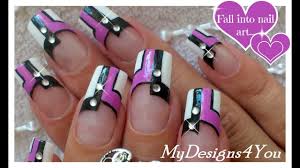 See more of black & white nail design at home on facebook. Nail Art Design Black White Purple Youtube