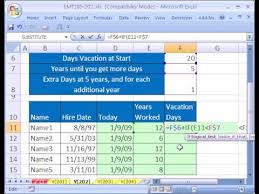 Excel Magic Trick 202 Calculate Vacation Days