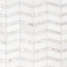 Thassos Mother Of Pearl Chevron Marble Mosaic In 2021 Marble Mosaic Pearl Tile Mother Of Pearl Backsplash