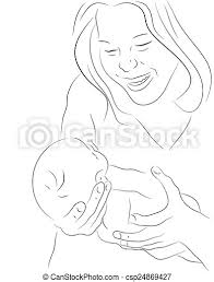 Maybe you would like to learn more about one of these? Mother And A Baby Sketch Hand Drawn Silhouette Of Mother Holding Her Baby Canstock