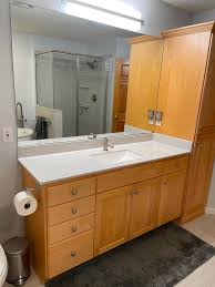 Tall backsplash w granite vanity top in napoli with white basin adds an elegant appearance to any bathroom. Job Completed For Master Bathroom Remodel In Burnsville Townhome Burnsville Mn
