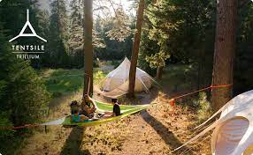 Well used, heavily repaired, most likely dirty and will smell like the great. Amazon Com Tentsile Trillium 3 Person Tree Hammock Patented 3 Point Design Heavy Duty Ratchets And Straps Black Mesh Thm3 Sports Outdoors