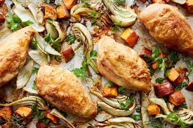 Sheet Pan Chicken With Sweet Potatoes And Fennel Recipe Recipe Chicken Sweet Potato Fennel Recipes Nyt Cooking