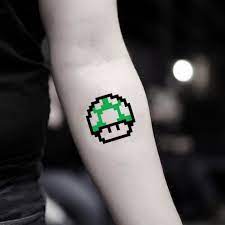 Maybe you would like to learn more about one of these? Mario Mushroom Temporary Fake Tattoo Sticker Set Of 2 In 2021 Mario Tattoo Tattoos Super Mario Tattoo