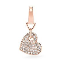 Fossil Glitz Heart Charm Heart Shaped Jewelry Glitter Jewelry Heart Jewelry
