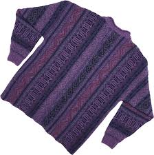 Vintage 90 S Purple Geometric Scotland Wool Blend Sweater By Nor Easterly Trad Free Shipping Thrilling
