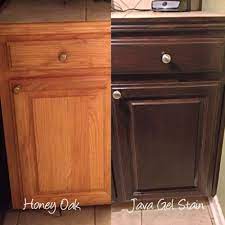 The alabaster looks so dark on a chip, but it's so light on the cabinet. Tips And Ideas How To Update Oak Or Wood Cabinets Paint Stain And More Staining Cabinets Kitchen Cabinets Makeover Oak Kitchen Cabinets