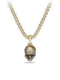 David Yurman Cable Classics Enhancer 18k Gold Skull Pendant