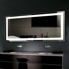 It features a beveled mirror surrounded by over 40 smaller rectangular beveled mirrors. Orren Ellis Tannenbaum Modern Contemporary Lighted Bathroom Vanity Mirror Size 28 H X 60 W Led Mirror Bathroom Unique Bathroom Bathroom Vanity Mirror