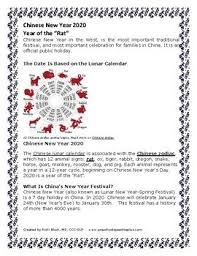 This Chinese New Year 2020 Freebie Is A Reading Comprehension Activity Which Includes A Description Of In 2020 Chinese New Year 2020 Chinese New Year New Years History