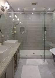 Great Contemporary Master Bathroom With Frameless Showerdoor By Brickmoon Design Contemporary Master Bathroom Bathroom Remodel Shower Small Bathroom Remodel