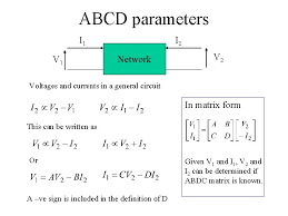 Two voltages the characteristics parameters of the two port network are given below: Network Parameters Impedance And Admittance Matrices For N