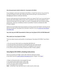 Although free to download and install this app relies on . How To Unlock Sony Xperia Z1s C6916 Via Imei Unlock Code