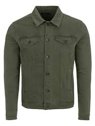 Olive Trucker Jacket Stone Rose