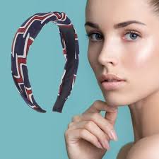 Unique Bargains 1 Pc Grace Block Pattern Wide Cross Knot Headbands for  Women Navy Blue